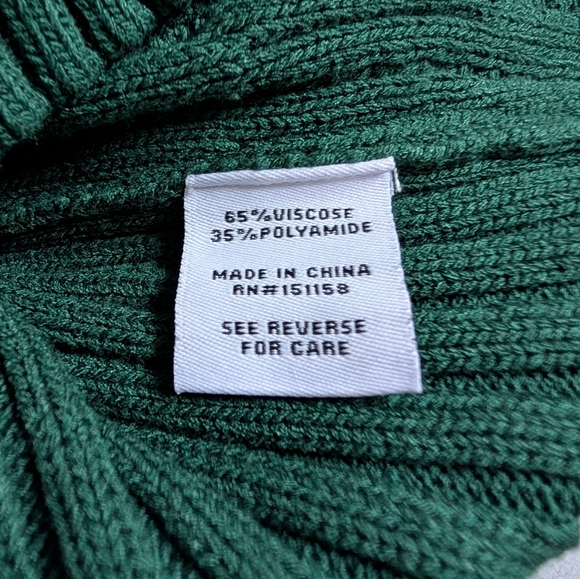 NWT 525 America Emerald Green Cable Knit Turtleneck Sweater Dress – Size S - Picture 7 of 10